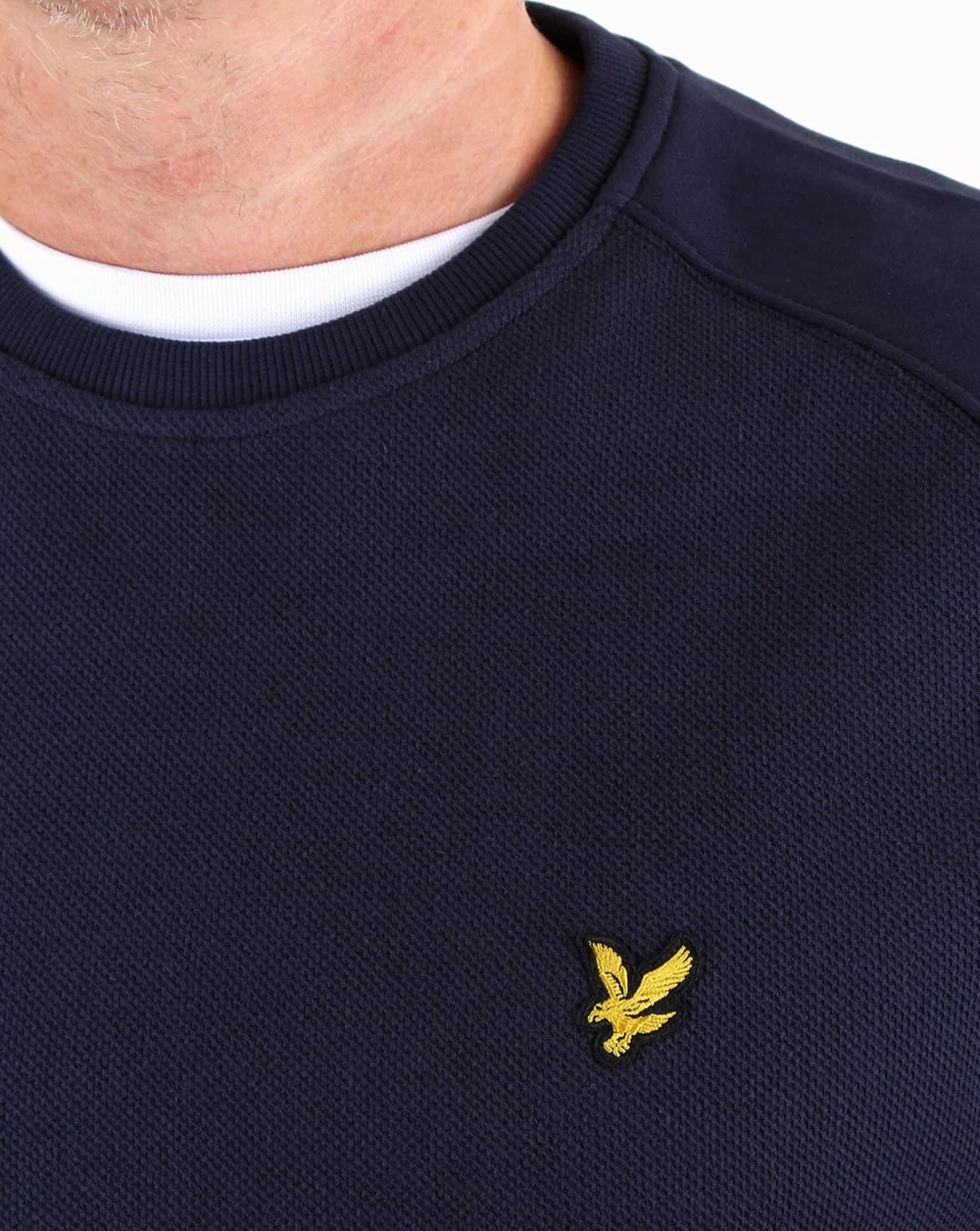 Lyle And Scott Honeycomb Sweatshirt Navy - Image 2