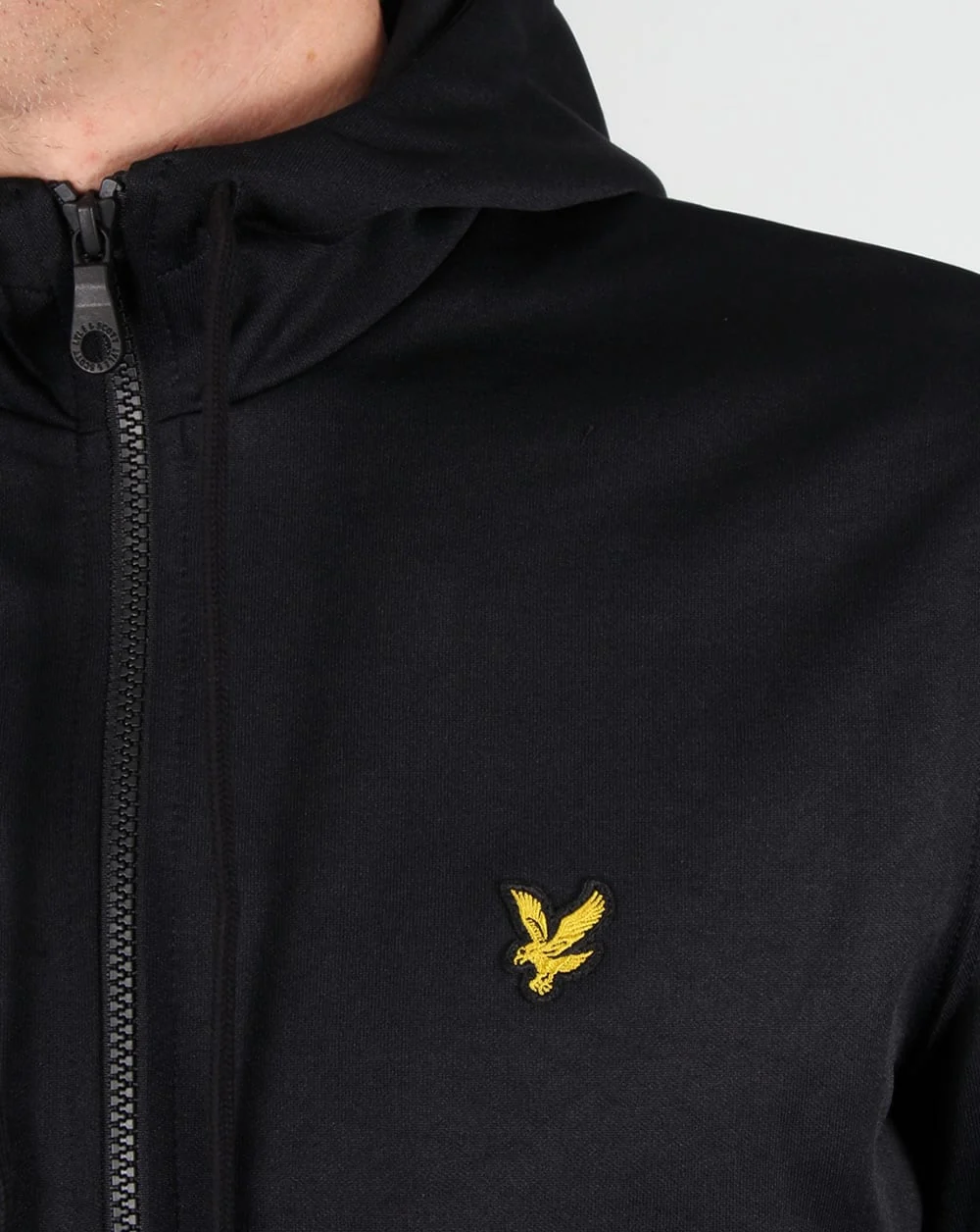 Lyle And Scott Hooded Funnel Neck Track Top Black - Image 2