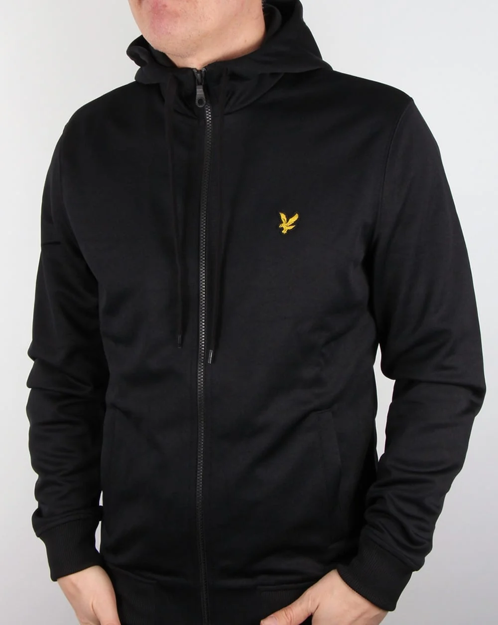 Lyle And Scott Hooded Funnel Neck Track Top Black - Image 3