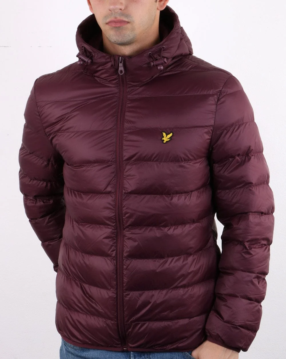 Lyle And Scott Lightweight Puffer Jacket Burgundy - Image 2
