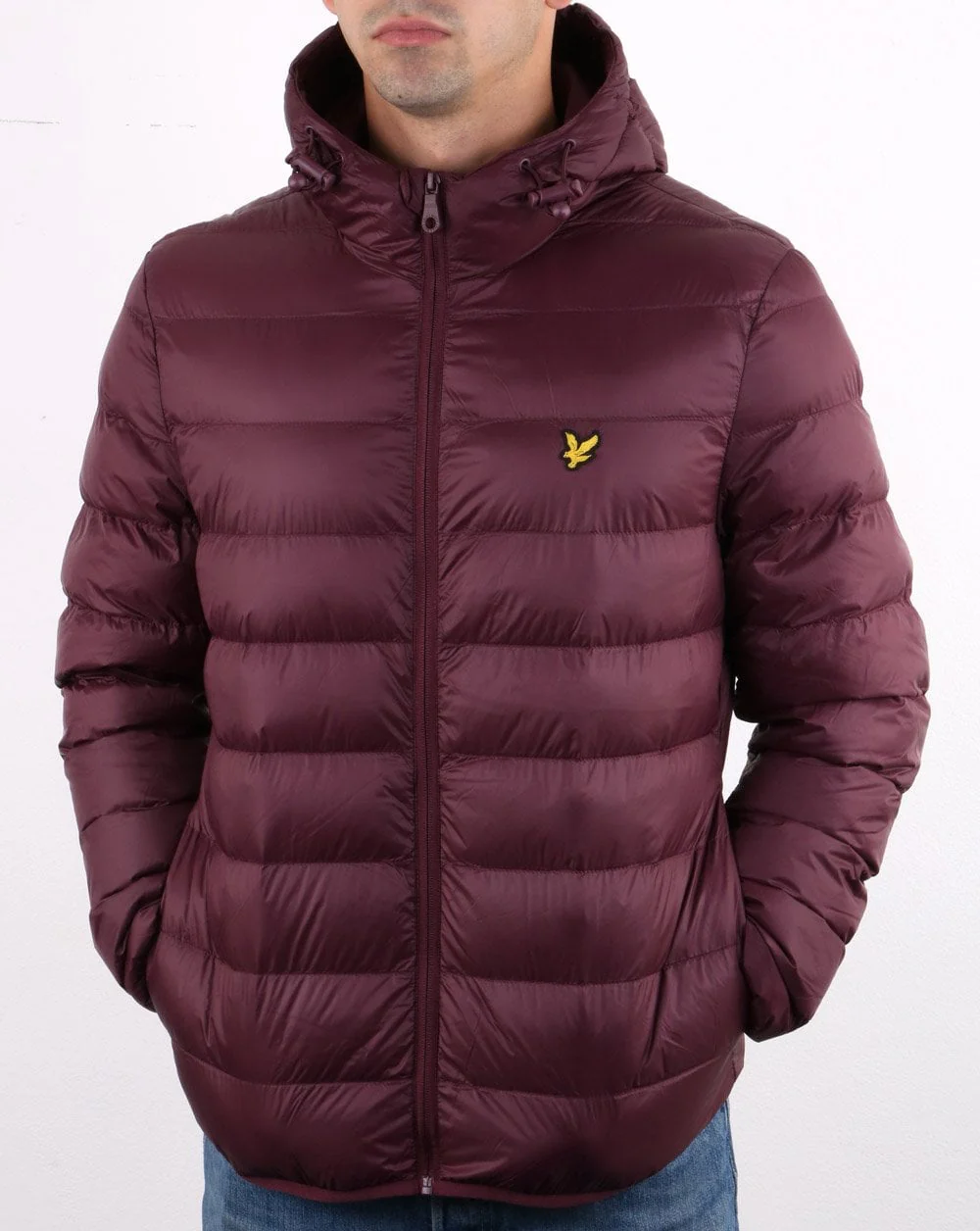 Lyle And Scott Lightweight Puffer Jacket Burgundy - Image 3