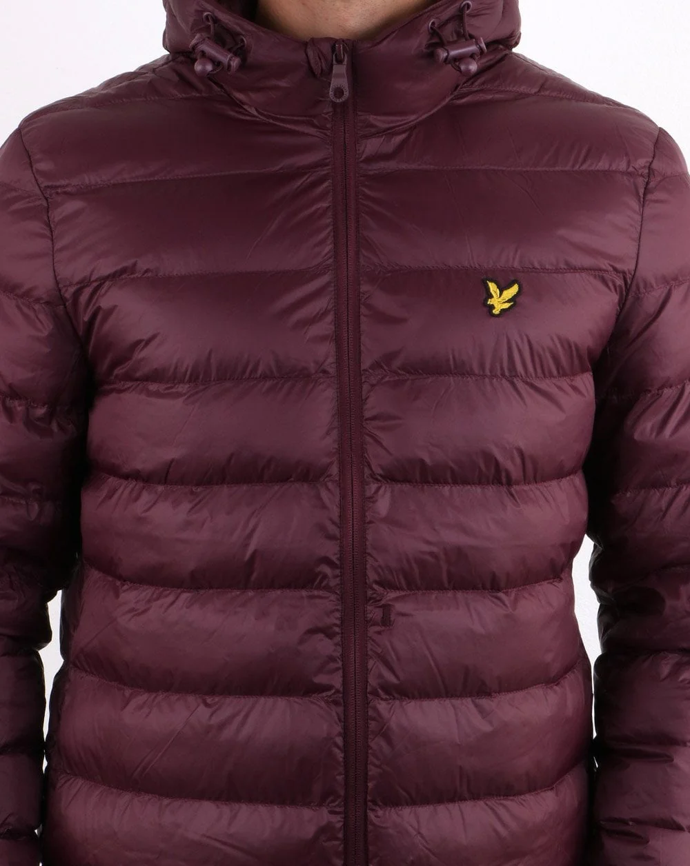 Lyle And Scott Lightweight Puffer Jacket Burgundy - Image 4