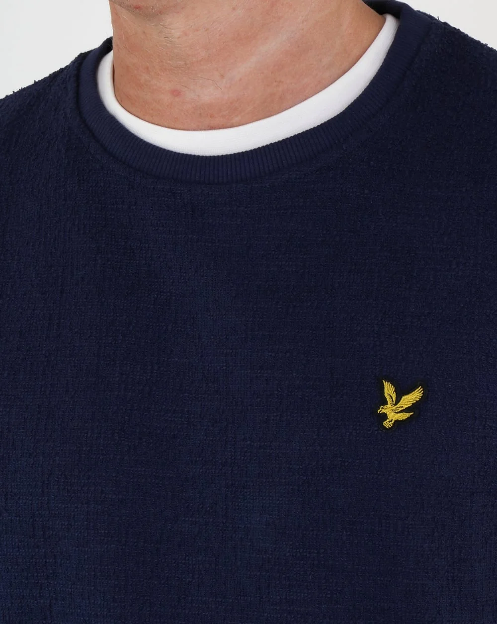 Lyle And Scott Lightweight Slub Sweatshirt Navy - Image 2