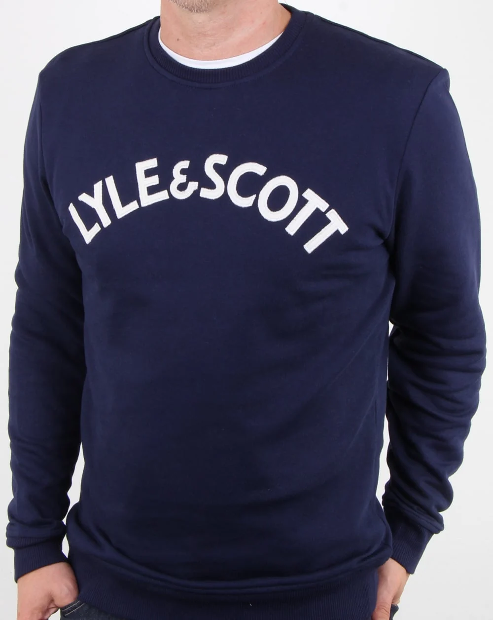 Lyle And Scott Logo Sweatshirt Navy - Image 3