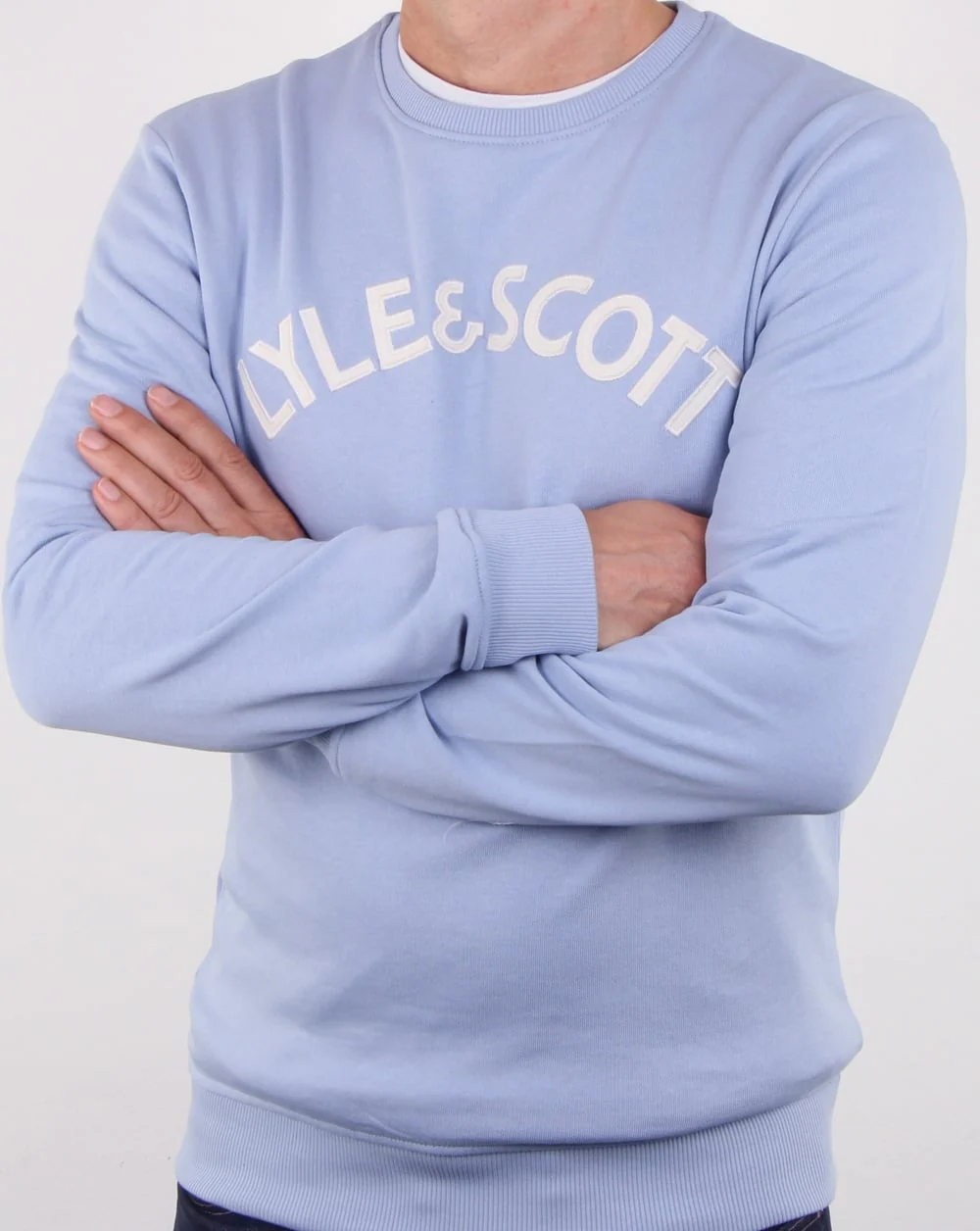 Lyle And Scott Logo Sweatshirt Sky Blue - Image 3