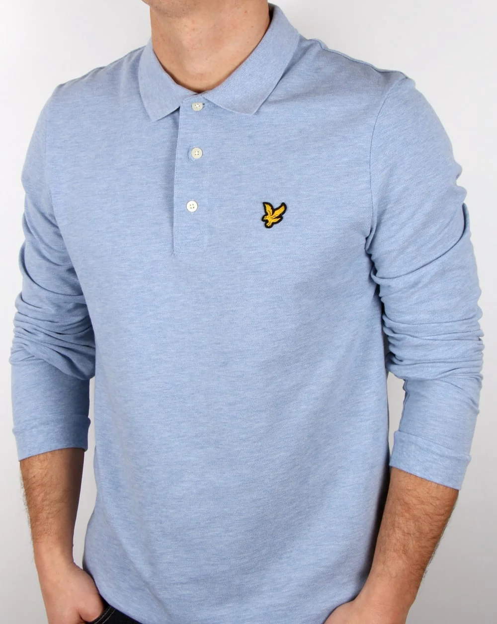 Lyle And Scott Long Sleeve Polo Shirt Blue Marl