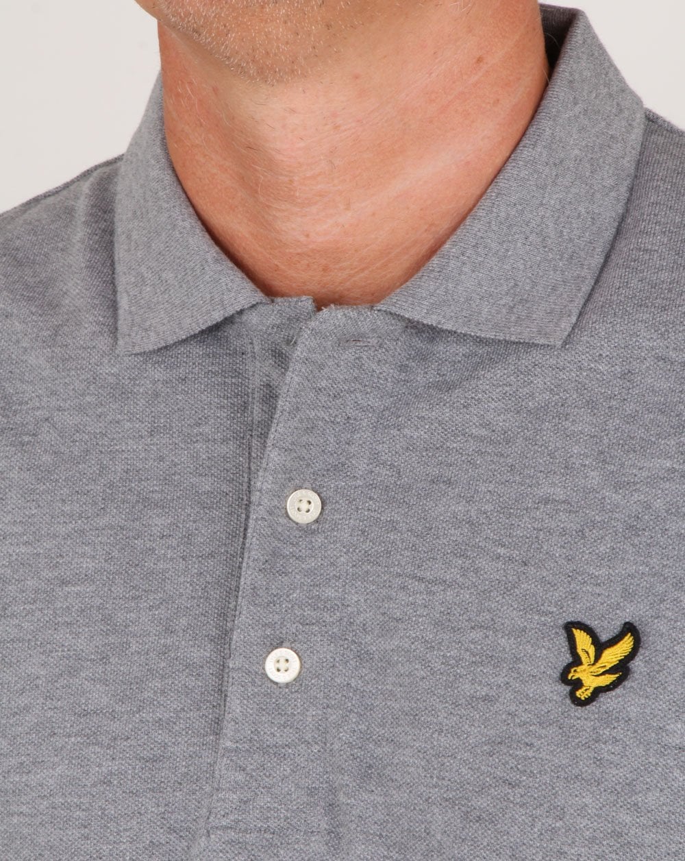 Lyle And Scott Long Sleeve Polo Shirt Mid Grey Marl - Image 2