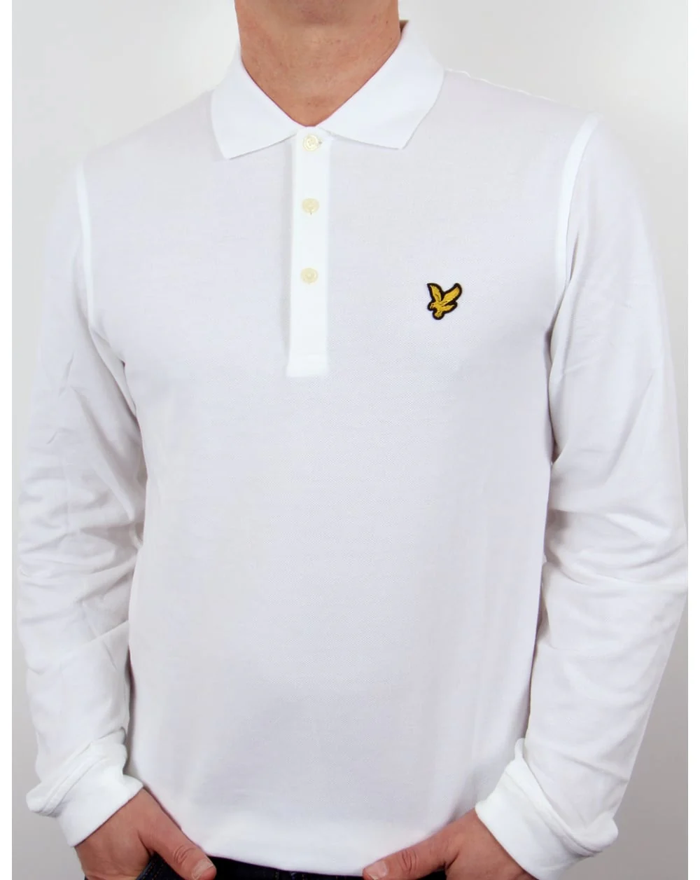 Lyle And Scott Long Sleeve Polo Shirt White