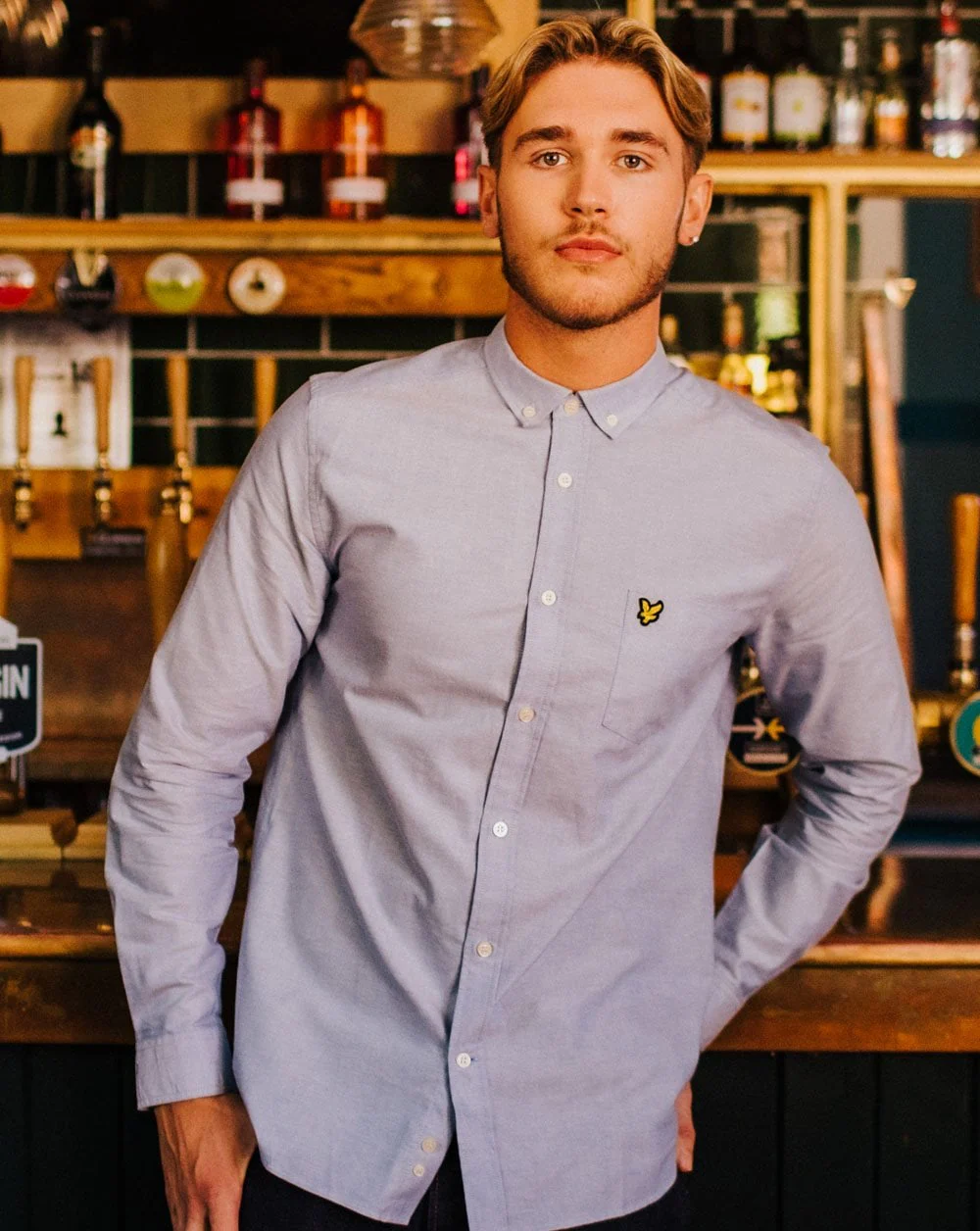 Lyle And Scott Long Sleeve Shirt Sky Blue - Image 3