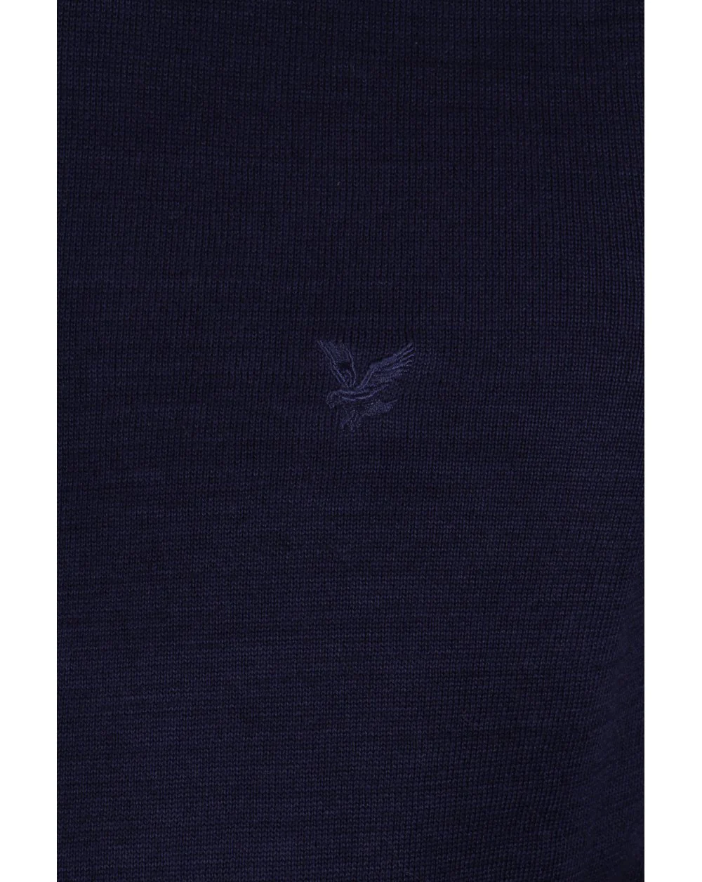 Lyle And Scott Mercerised Cotton L/s Knitted Polo Shirt Navy Blue - Image 2