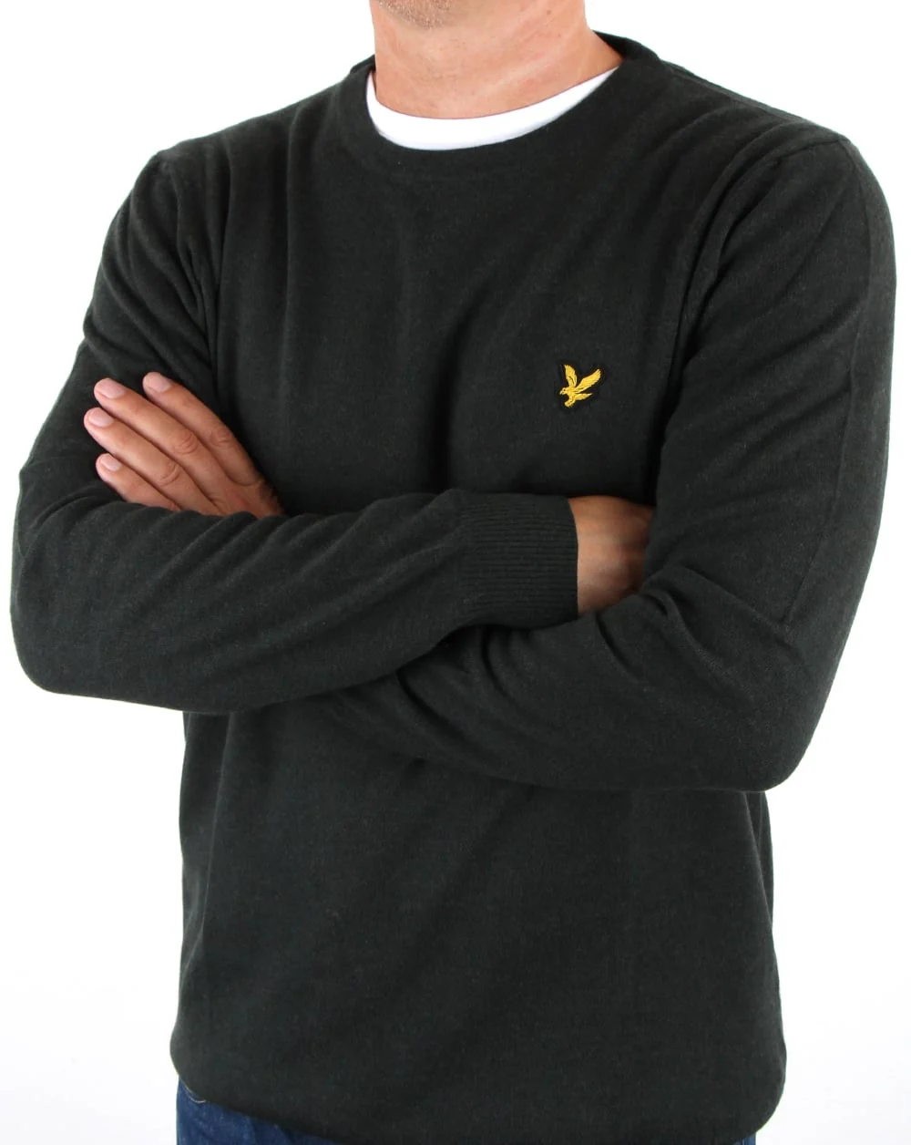 Lyle And Scott Merino Jumper Forest Green Marl