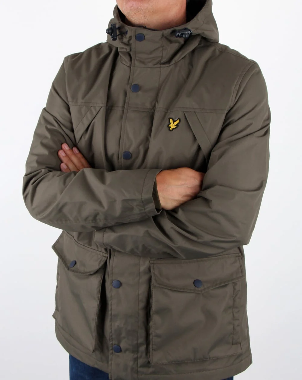 Lyle And Scott Micro Fleece Lined Jacket Olive - Image 2