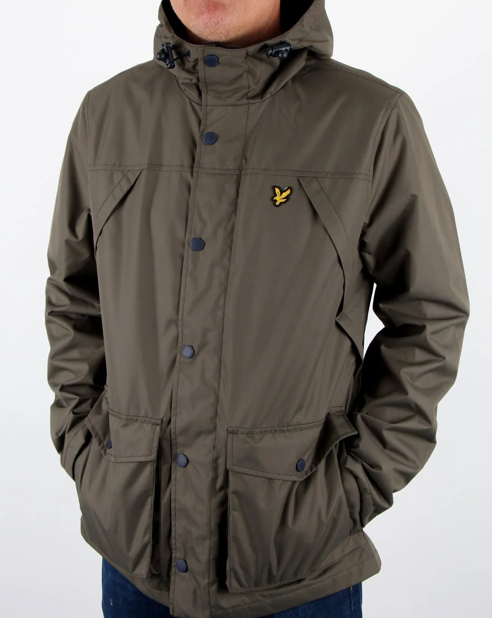Lyle And Scott Micro Fleece Lined Jacket Olive - Image 3