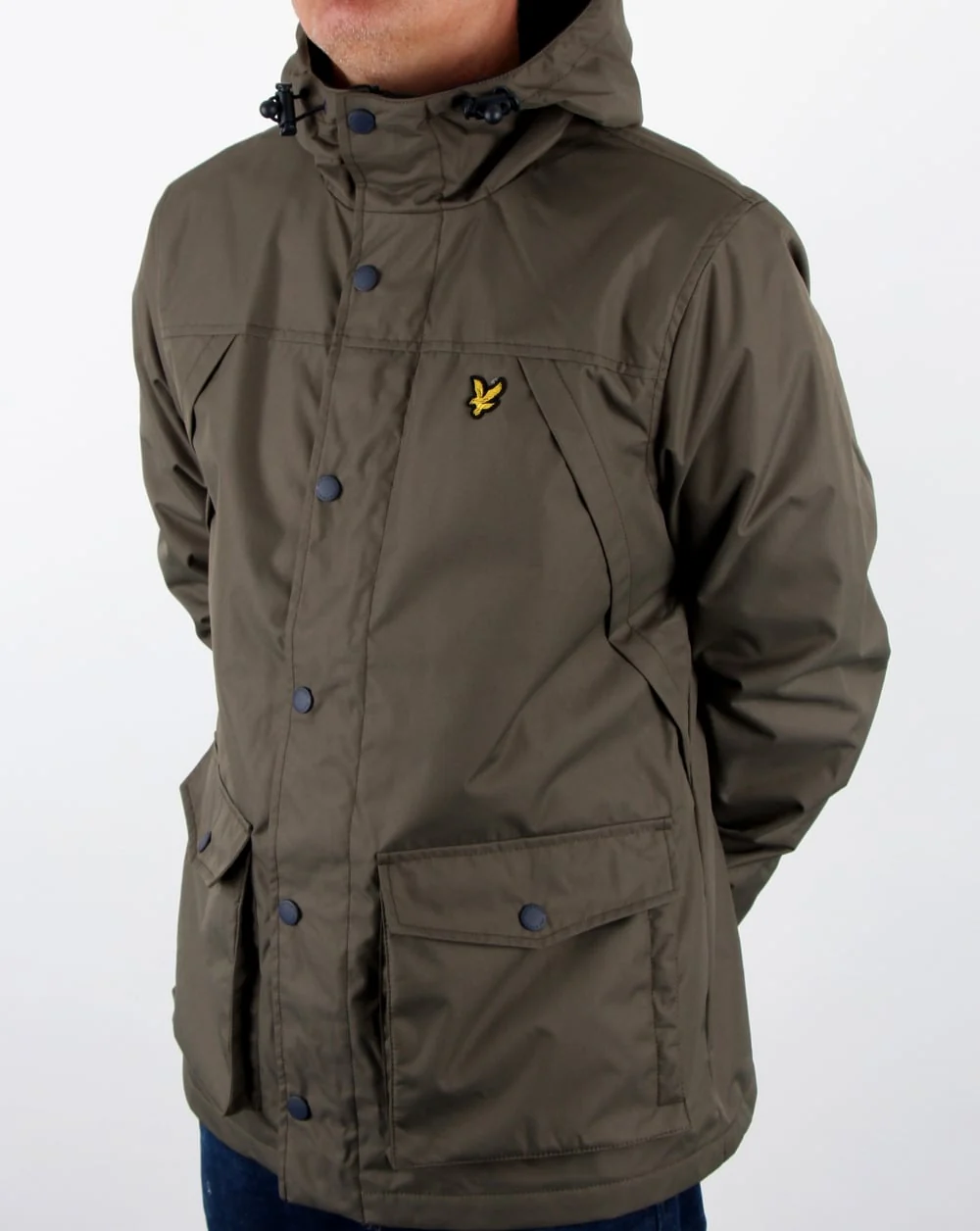 Lyle And Scott Micro Fleece Lined Jacket Olive - Image 4
