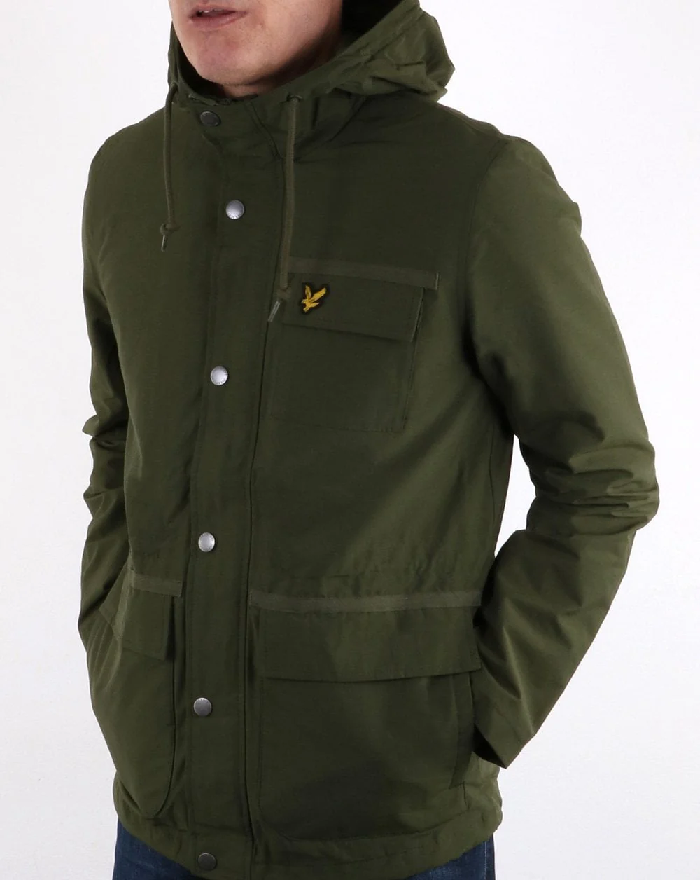 Lyle And Scott Micro Fleece Lined Jacket Woodland Green - Image 3