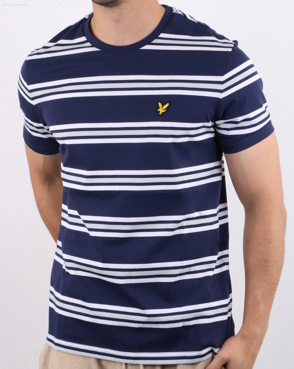 Lyle And Scott Multi Stripe T-shirt Navy - Image 2