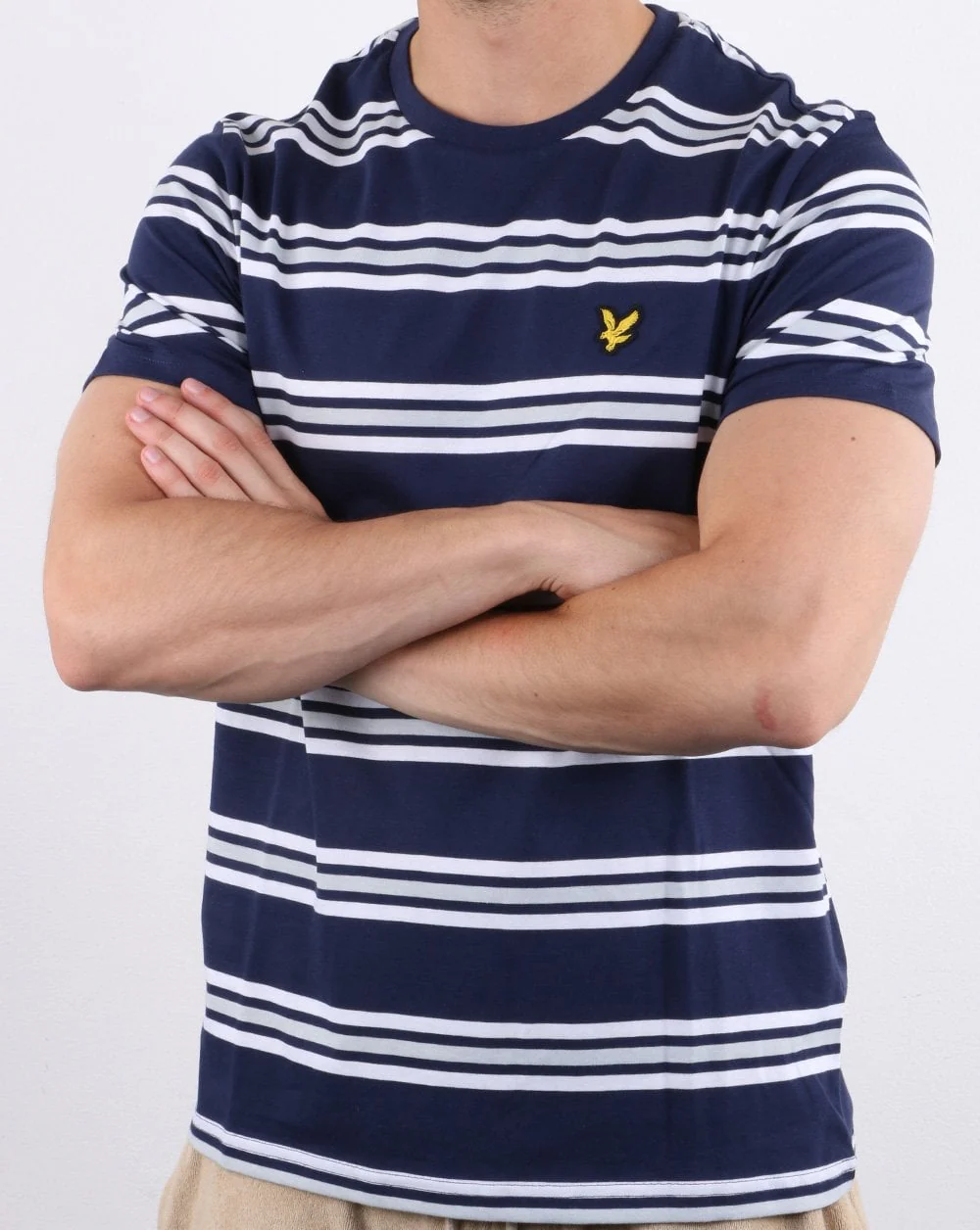 Lyle And Scott Multi Stripe T-shirt Navy - Image 3