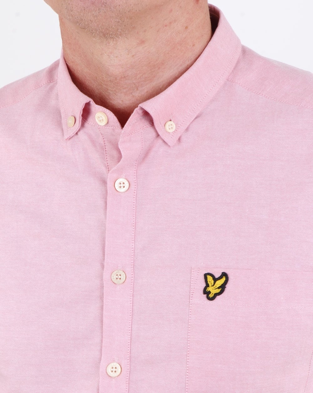 Lyle And Scott Overhead Oxford Short Sleeve Shirt Pink - Image 2