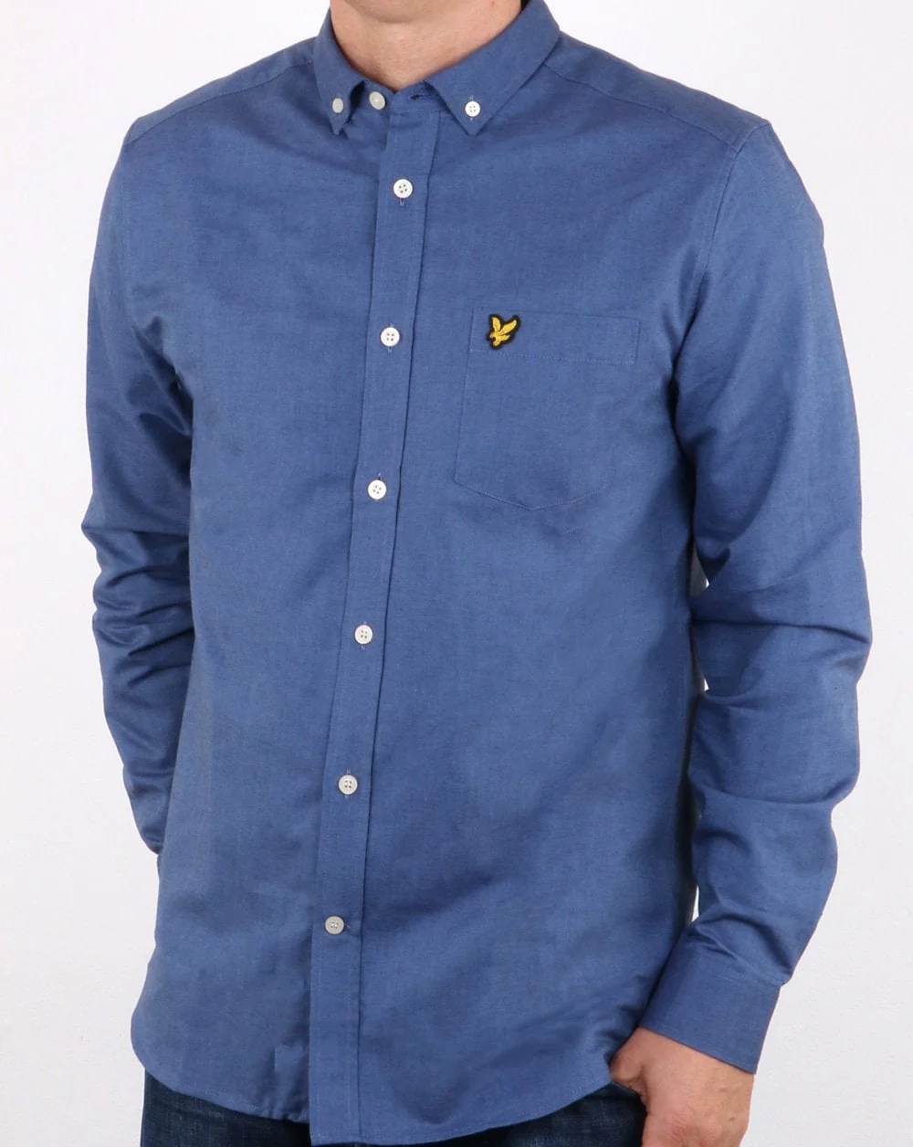 Lyle And Scott Oxford Shirt Denim Blue - Image 2