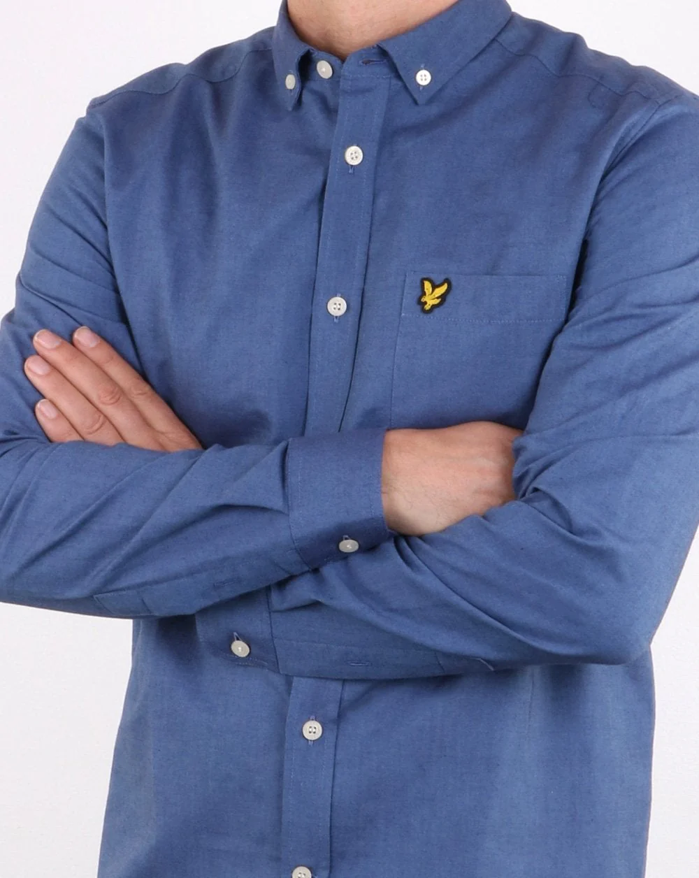 Lyle And Scott Oxford Shirt Denim Blue - Image 3