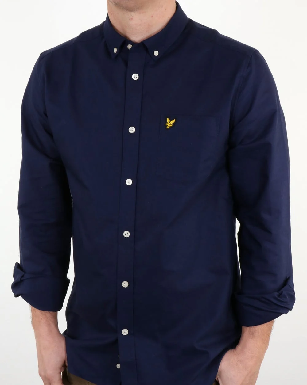 Lyle And Scott Oxford Shirt Navy - Image 3