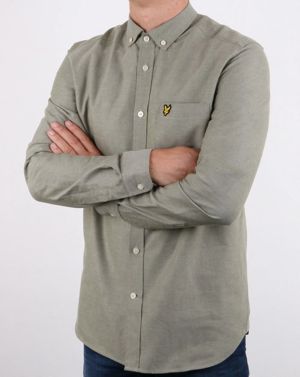 Lyle And Scott Oxford Shirt Woodland Green - Image 2