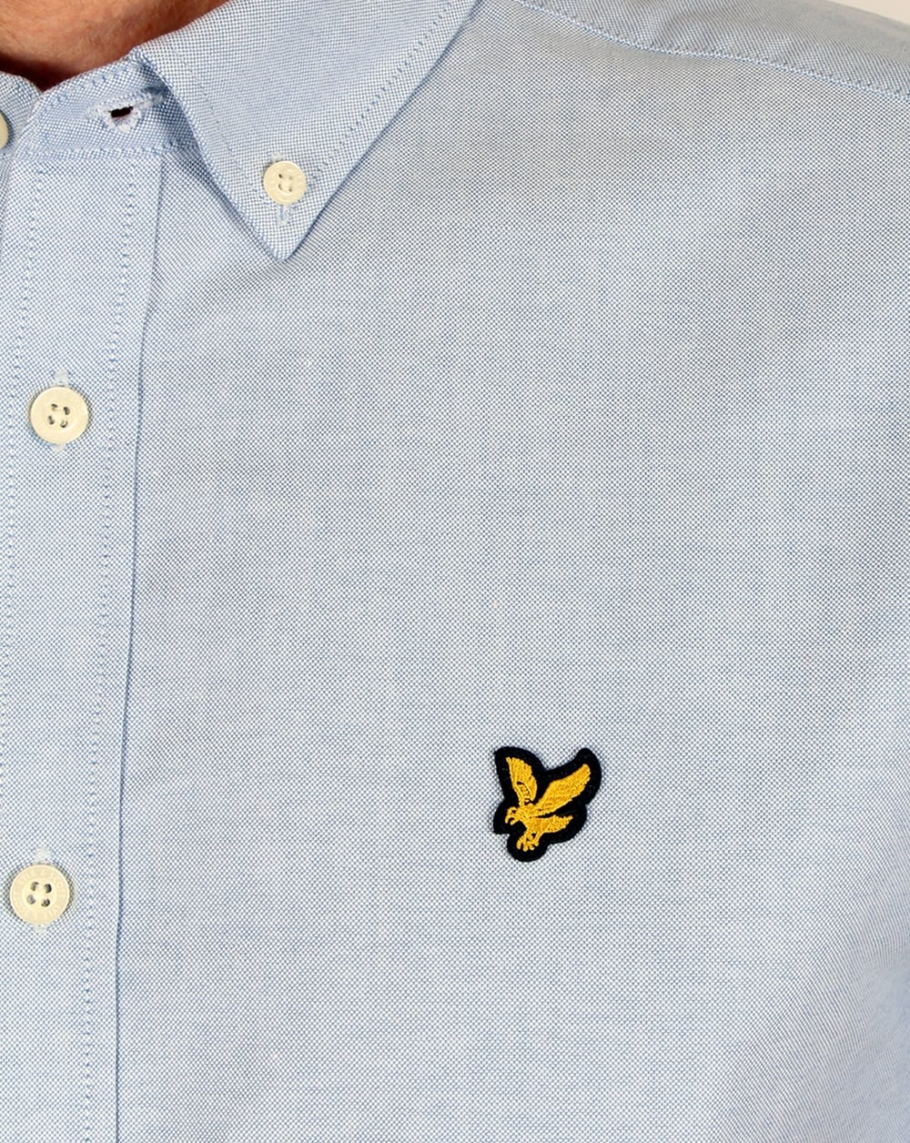 Lyle And Scott Oxford Short Sleeve Shirt Sky Blue - Image 2