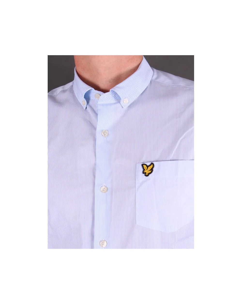 Lyle And Scott Pinstripe Shirt Riviera Blue - Image 2