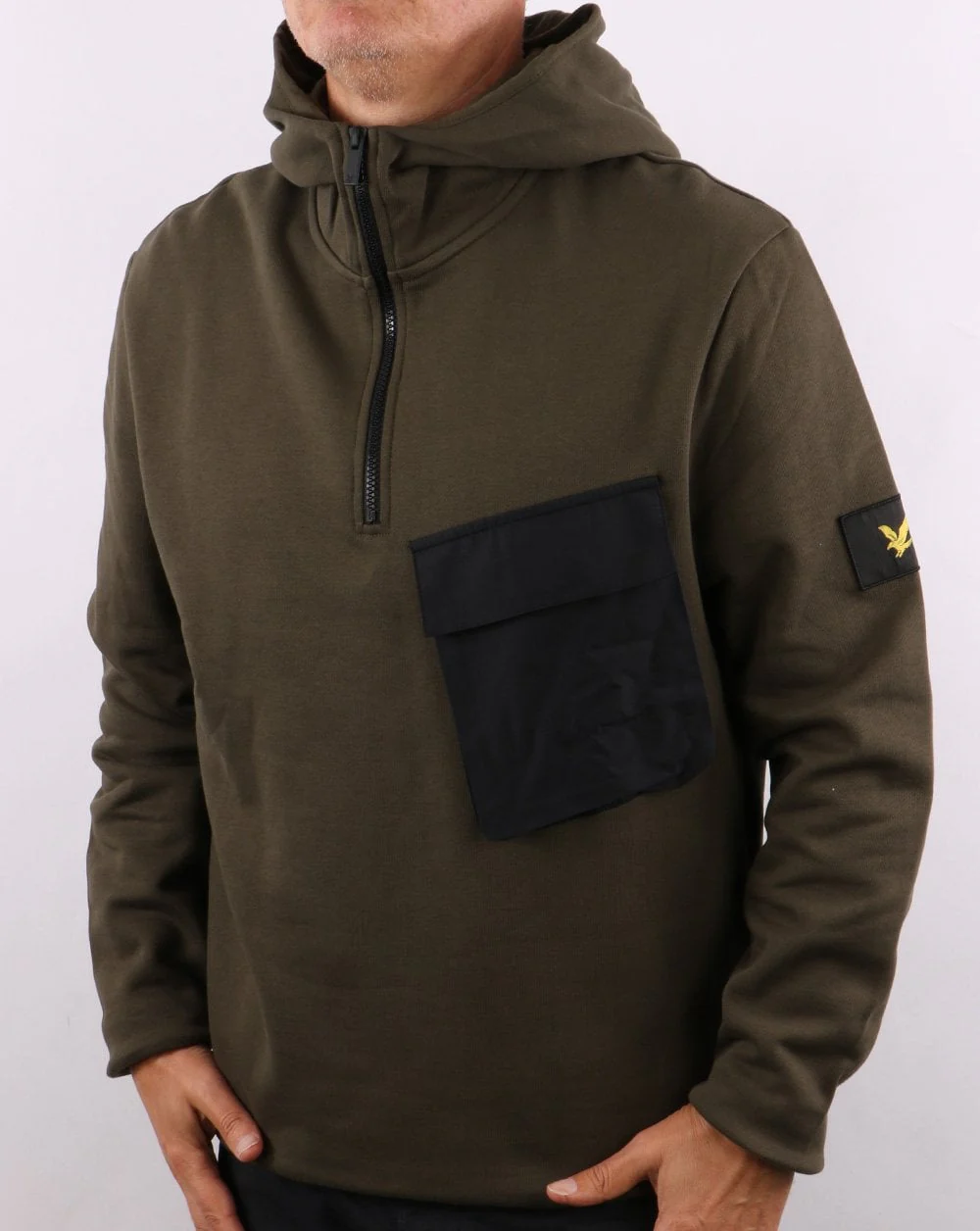 Lyle And Scott Pocket Hoodie Olive