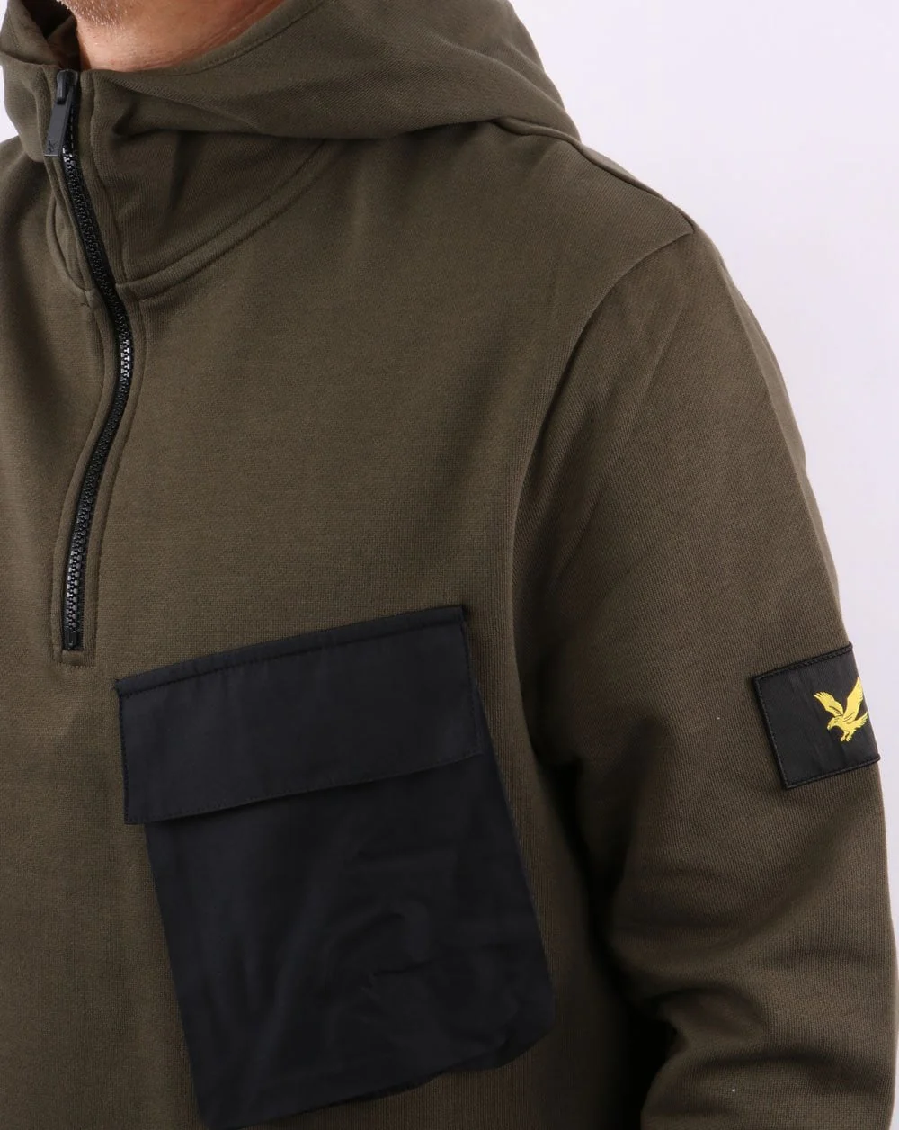 Lyle And Scott Pocket Hoodie Olive - Image 2