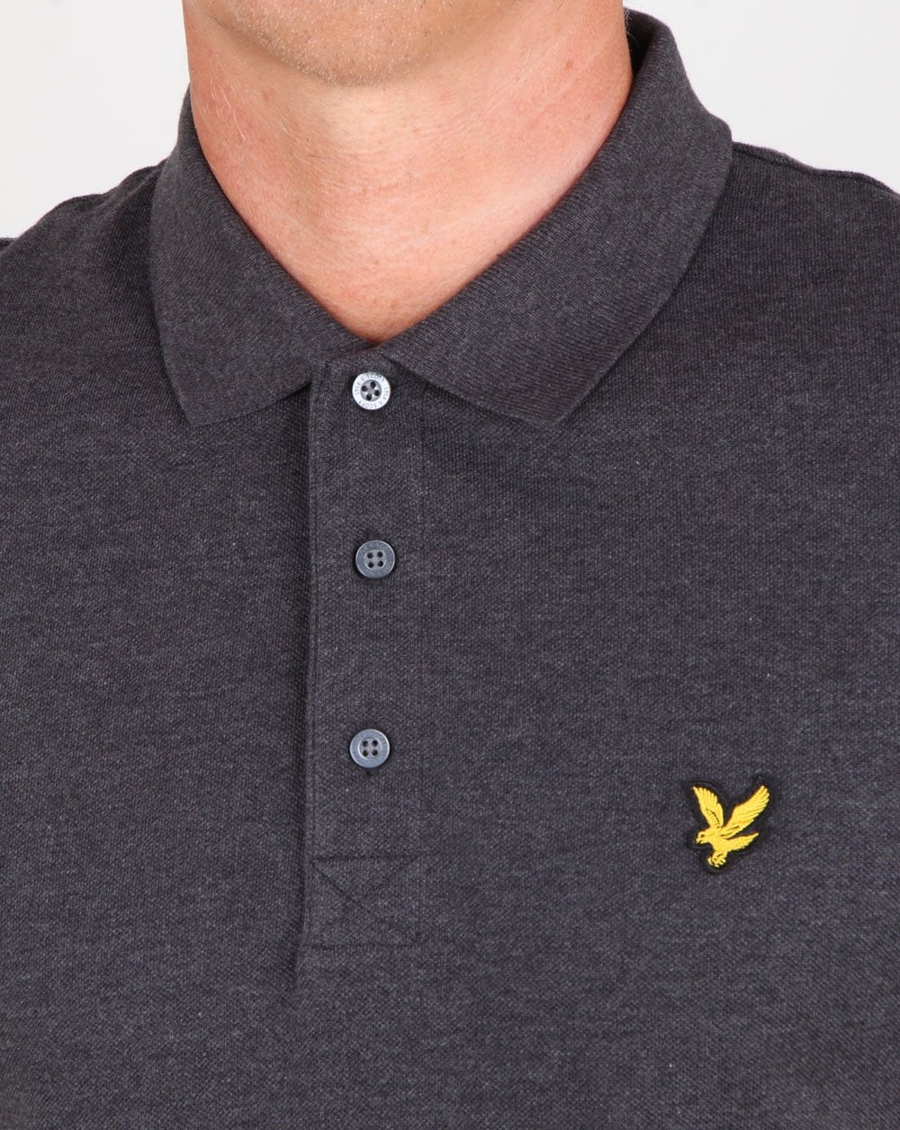Lyle And Scott Polo Shirt Charcoal Marl - Image 2
