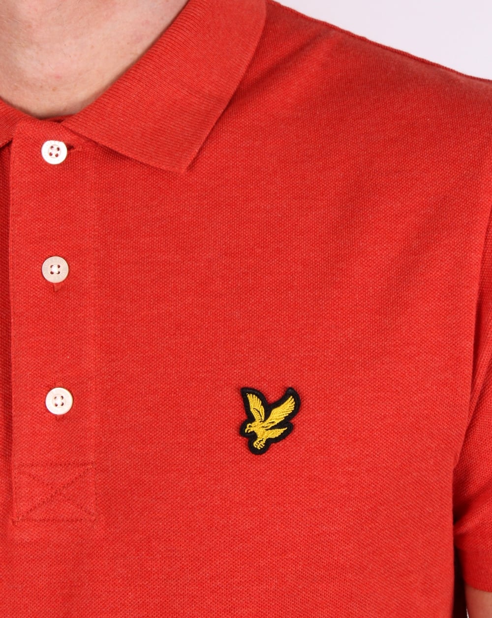 Lyle And Scott Polo Shirt Flame Red Marl - Image 2