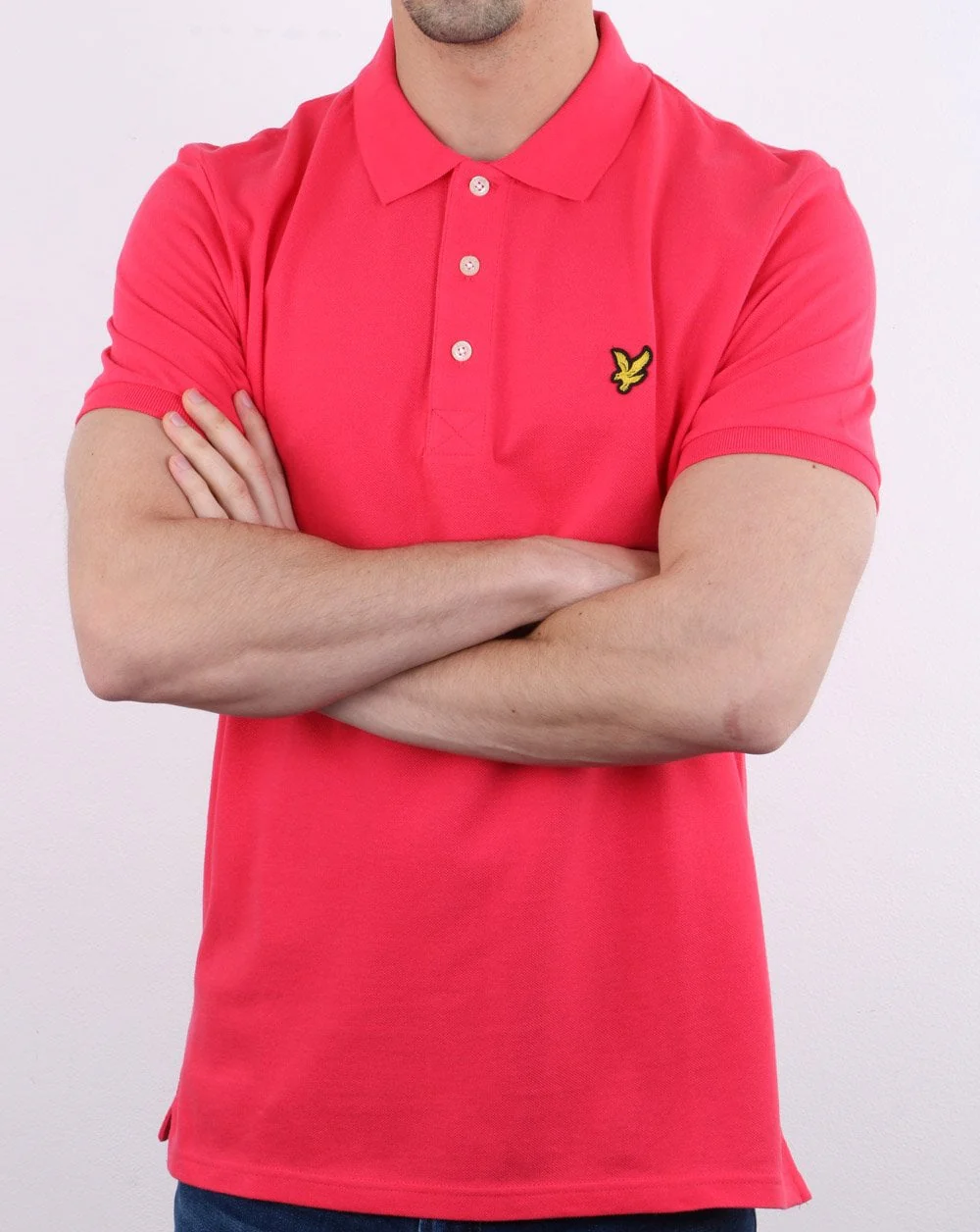 Lyle And Scott Polo Shirt Geranium Pink - Image 3