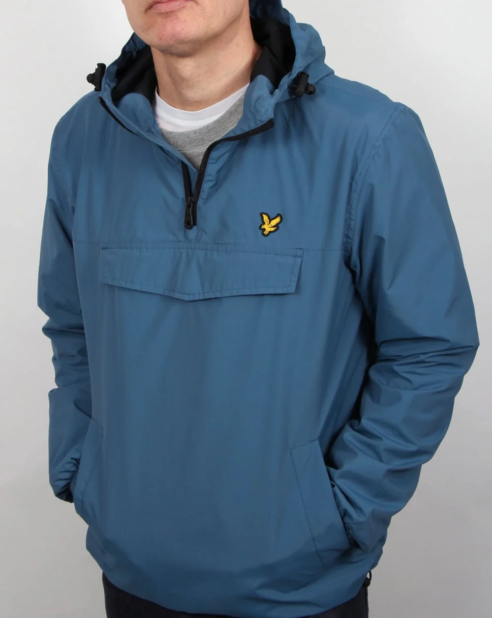 Lyle And Scott Qtr Zip Smock Jacket Light Teal - Image 3