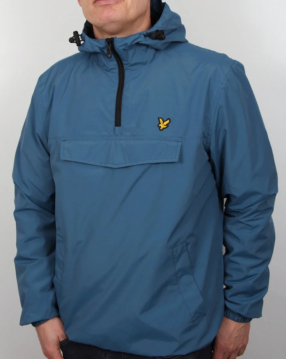 Lyle And Scott Qtr Zip Smock Jacket Light Teal - Image 4