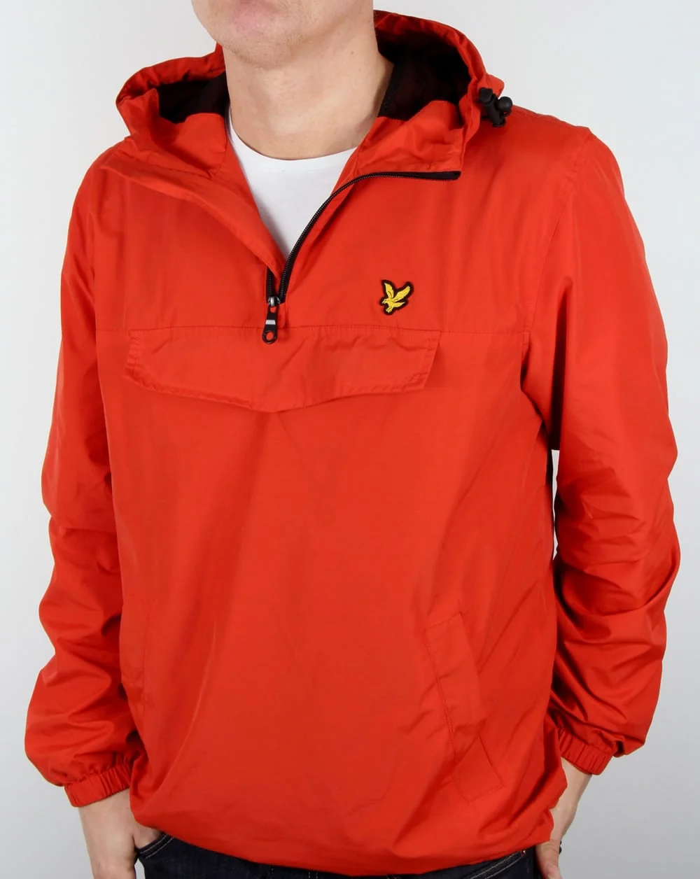 Lyle And Scott Qtr Zip Smock Jacket True Orange - Image 2