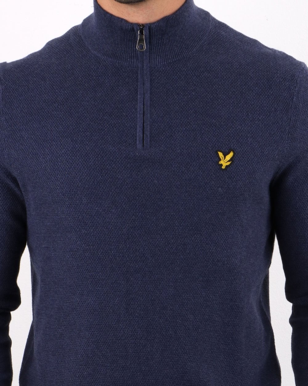Lyle And Scott Quarter Zip Jumper Dark Navy - Image 2
