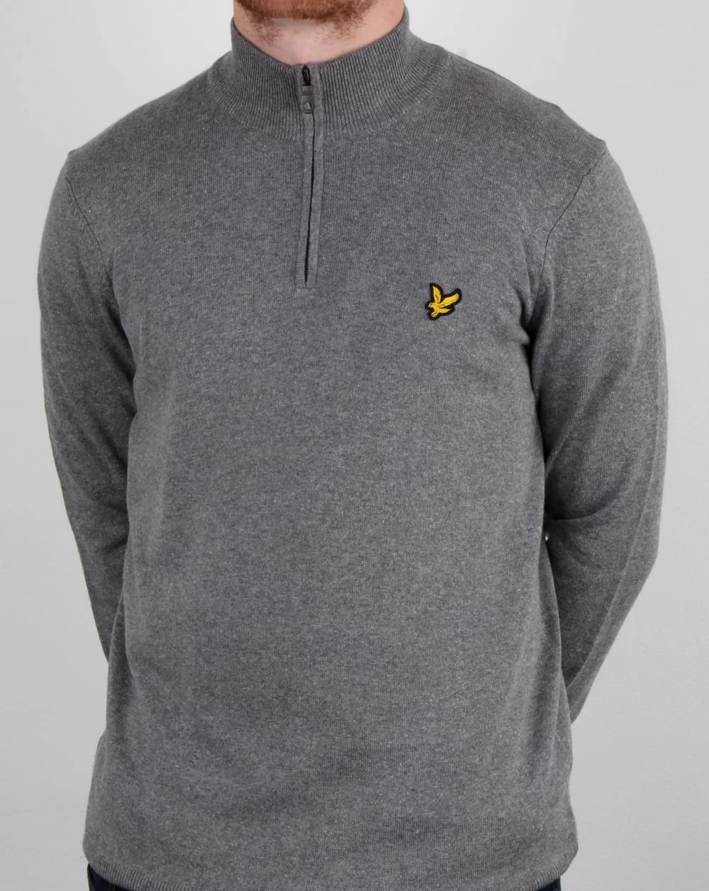 Lyle And Scott Quarter Zip Jumper Mid Grey Marl - Image 4