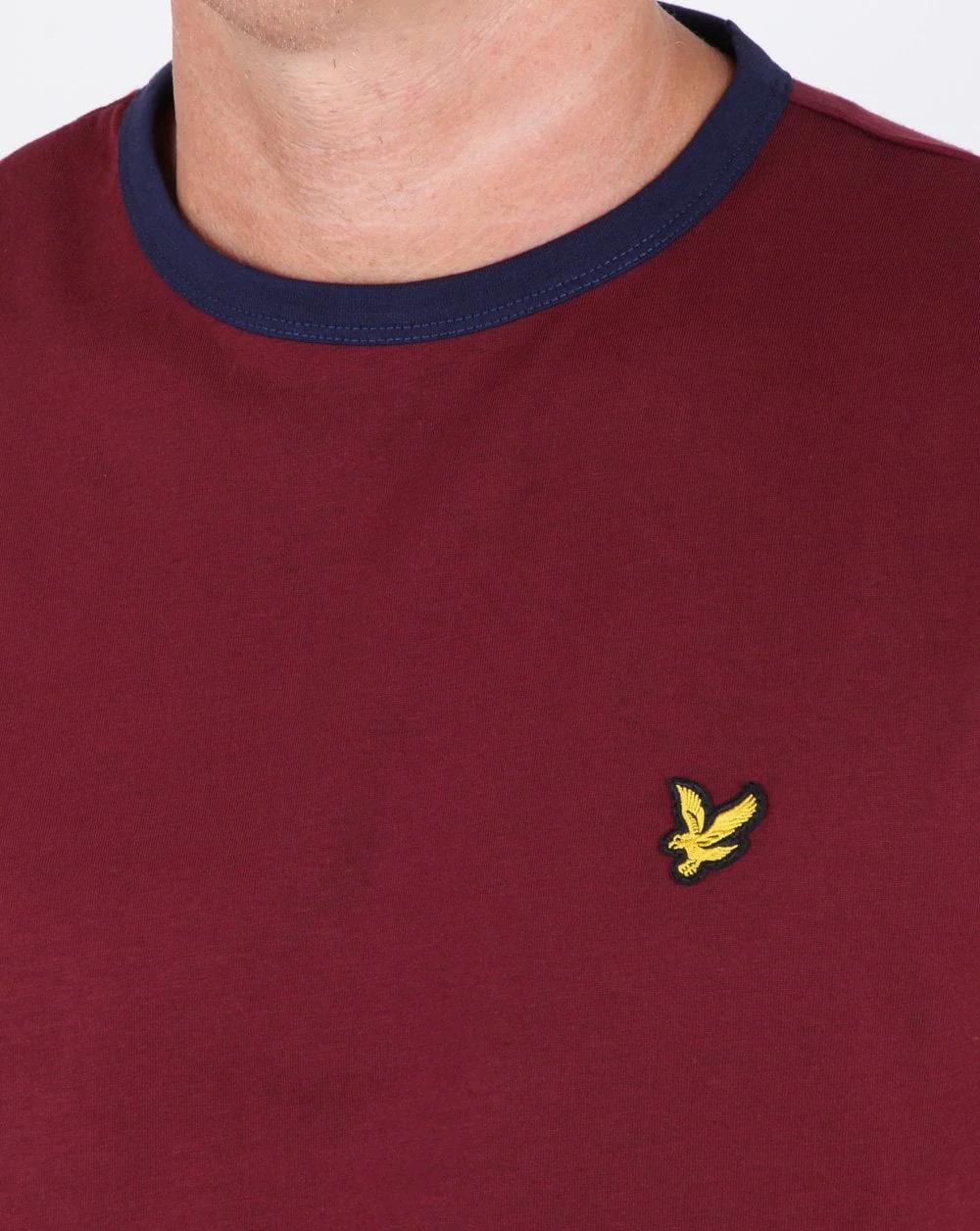 Lyle And Scott Ringer T Shirt Claret/navy - Image 2