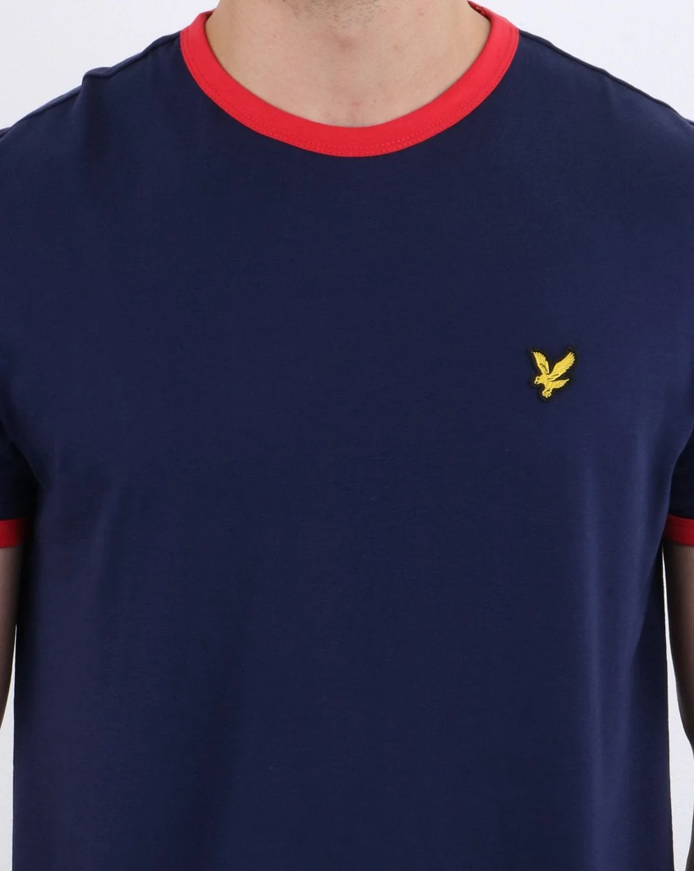 Lyle And Scott Ringer T Shirt Navy/Red - Image 2