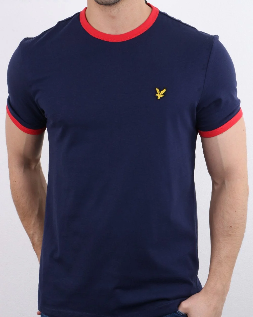Lyle And Scott Ringer T Shirt Navy/Red - Image 3