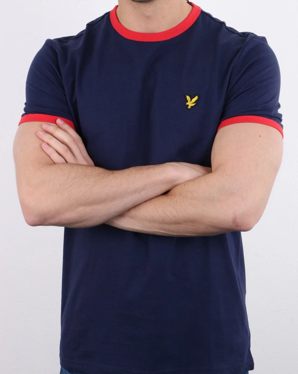 Lyle And Scott Ringer T Shirt Navy/Red - Image 4