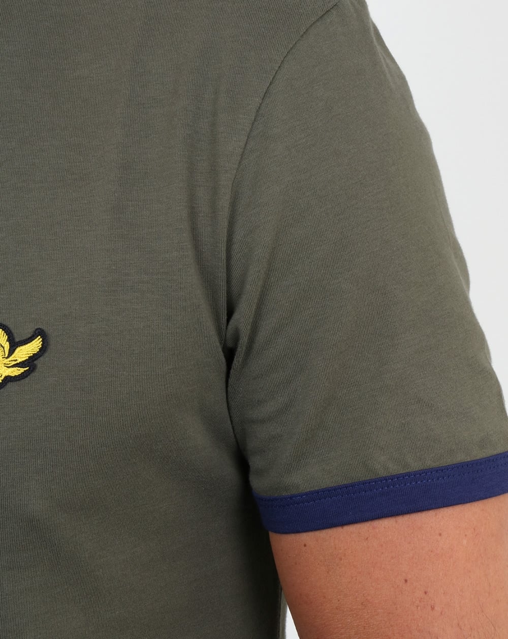 Lyle And Scott Ringer T Shirt Olive - Image 3