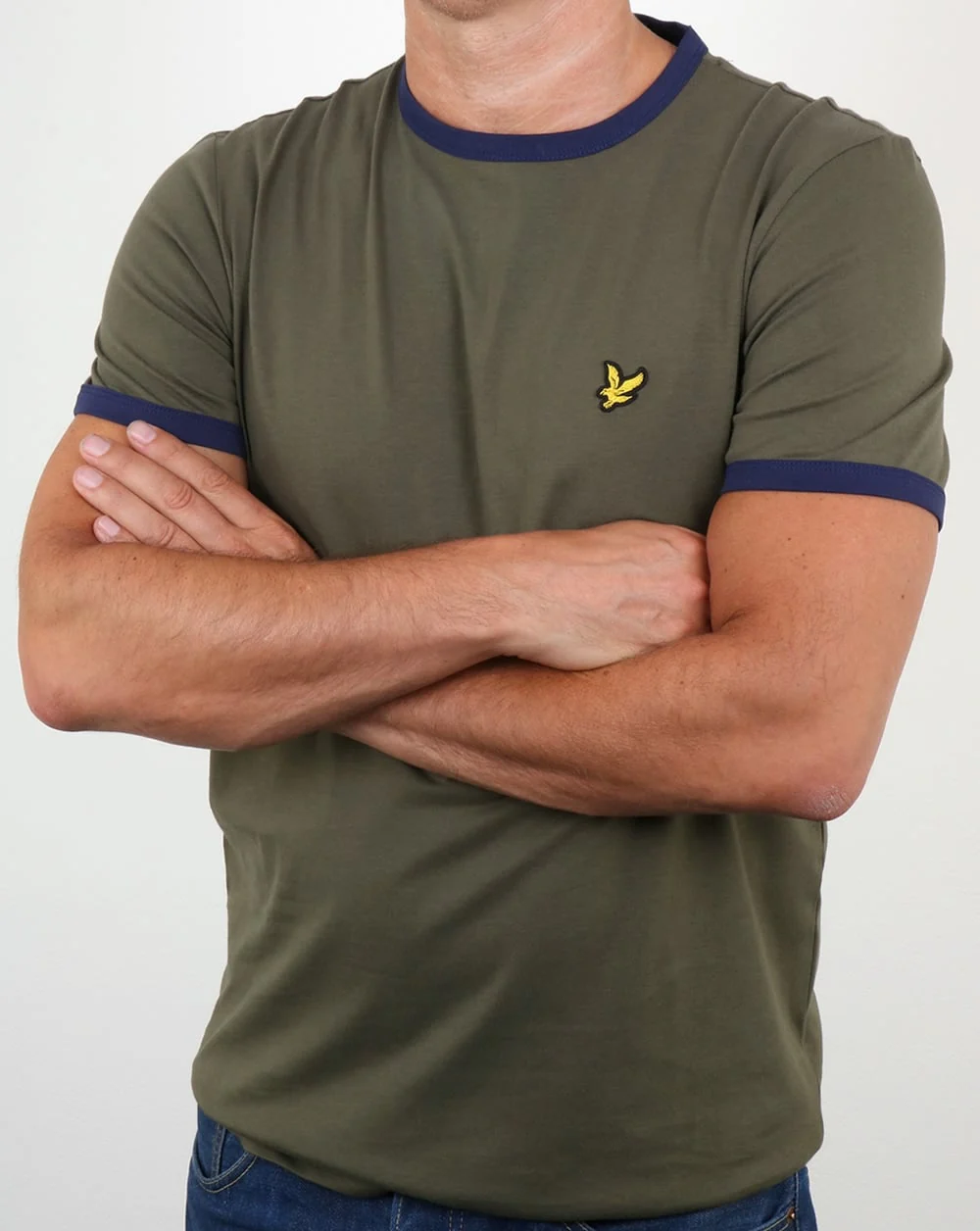 Lyle And Scott Ringer T Shirt Olive - Image 4