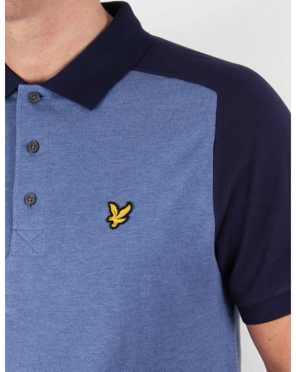 Lyle And Scott Saddle Shoulder Polo Shirt Navy Marl - Image 3
