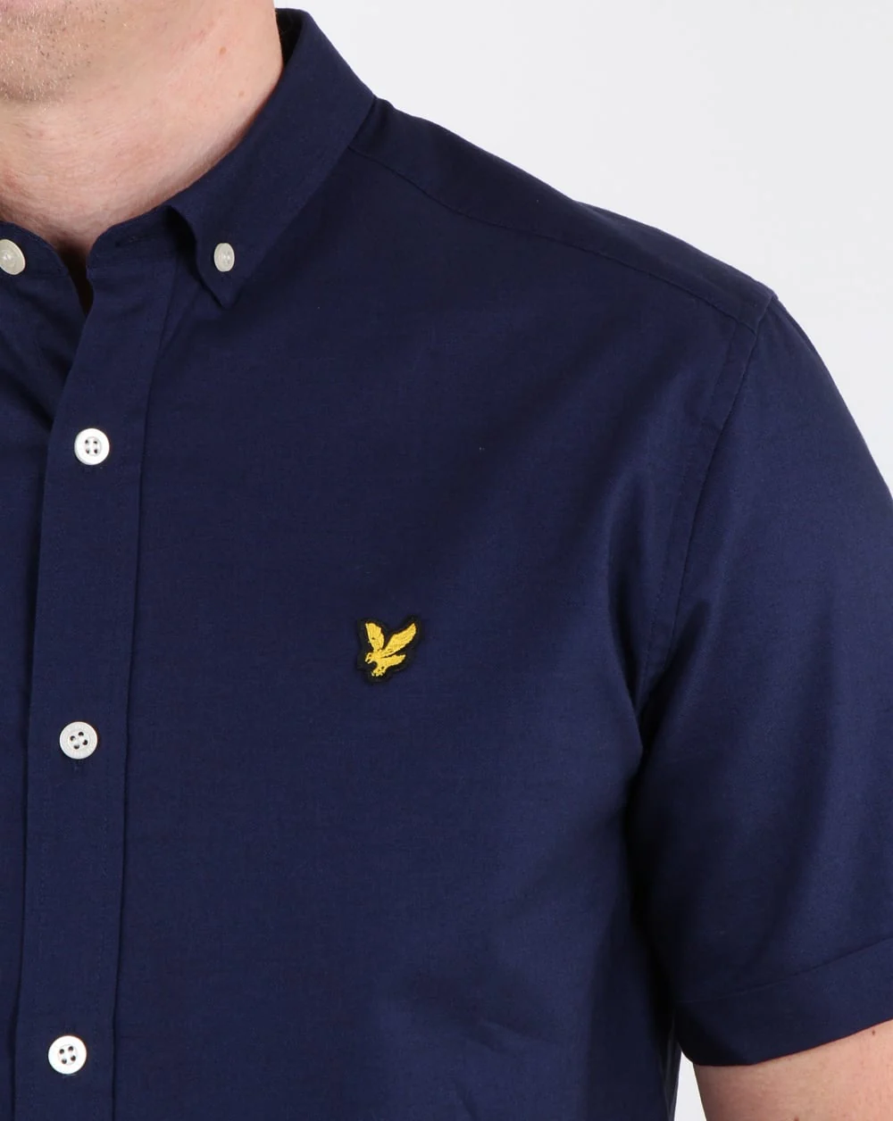 Lyle And Scott Short Sleeve Oxford Shirt Navy - Image 2