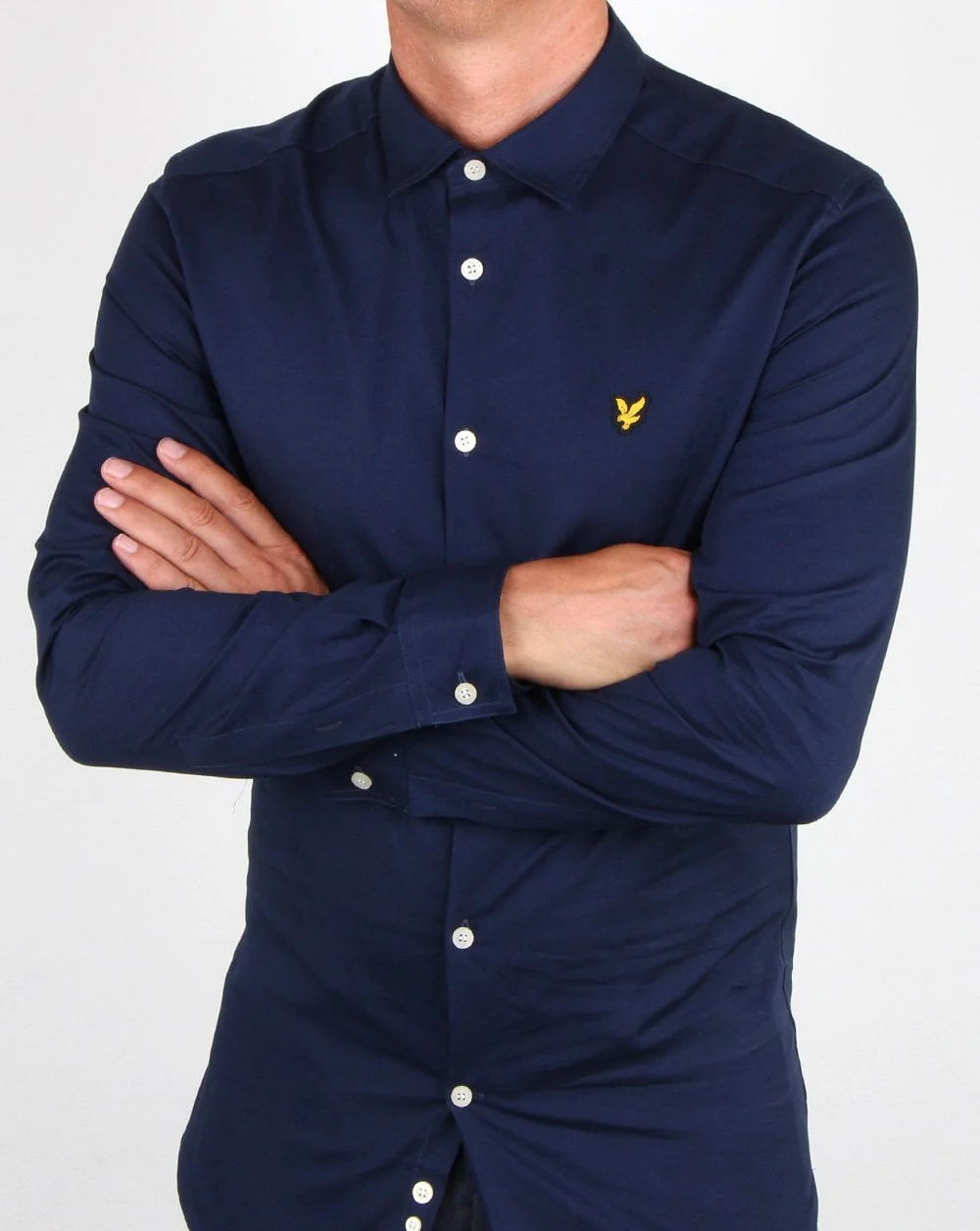 Lyle And Scott Slim Fit Poplin Shirt Navy - Image 2