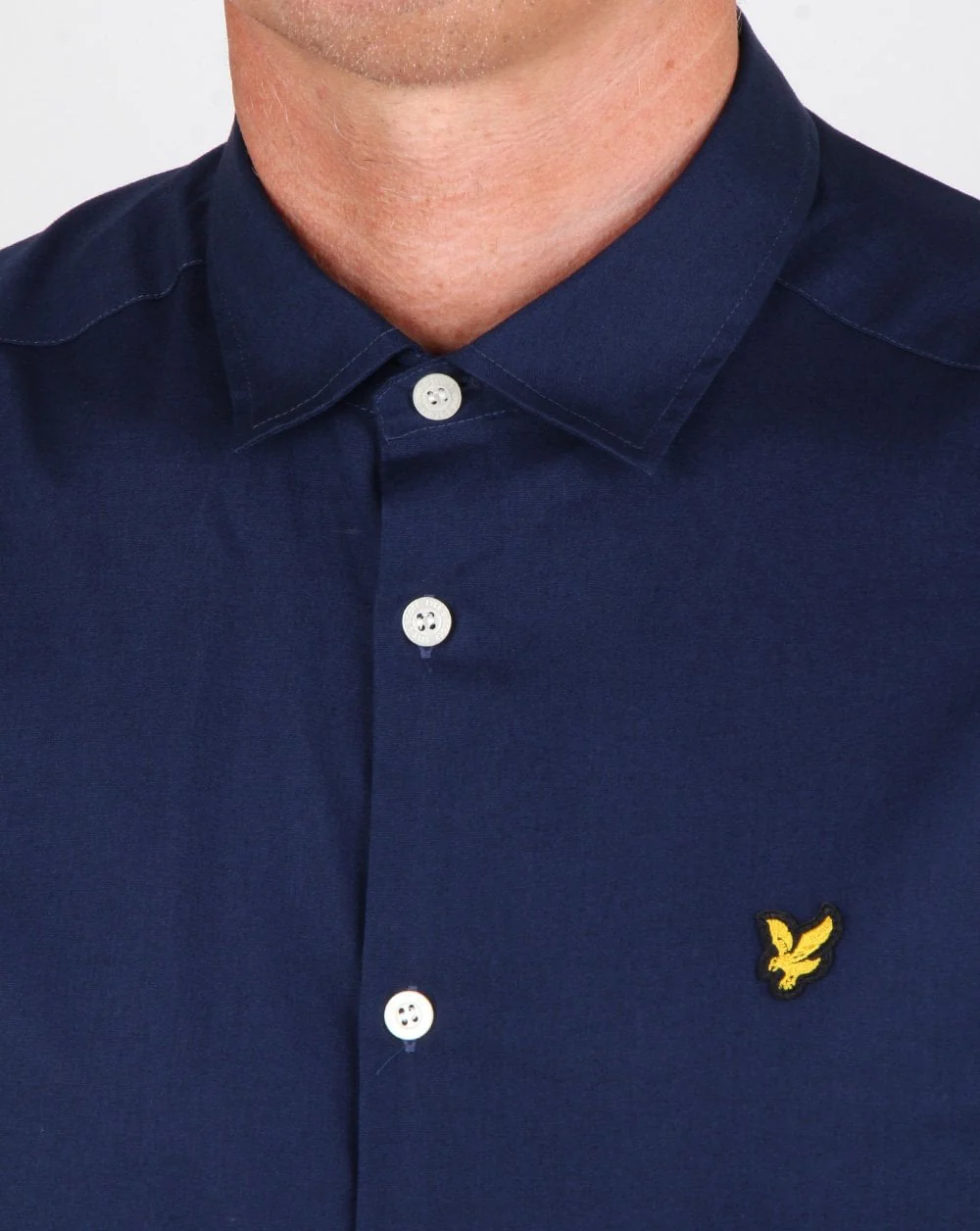 Lyle And Scott Slim Fit Poplin Shirt Navy - Image 4