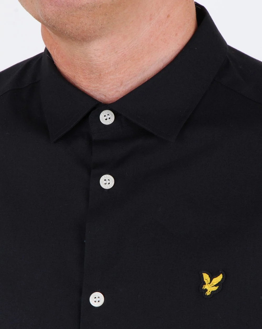 Lyle And Scott Slim Fit Poplin Shirt True Black - Image 3