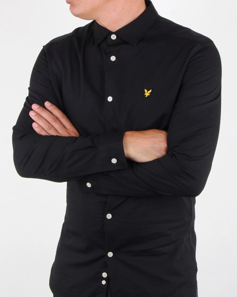 Lyle And Scott Slim Fit Poplin Shirt True Black - Image 4